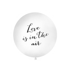 Balónek obří bílý s nápisem " Love is in the air "